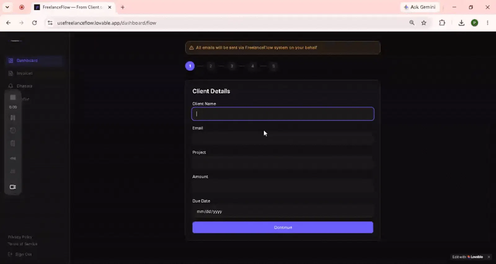 FreelanceFlow — From Client to Paid screenshot 1 (video preview)