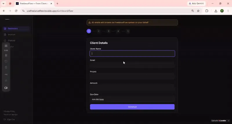FreelanceFlow — From Client to Paid screenshot 1 (video preview)