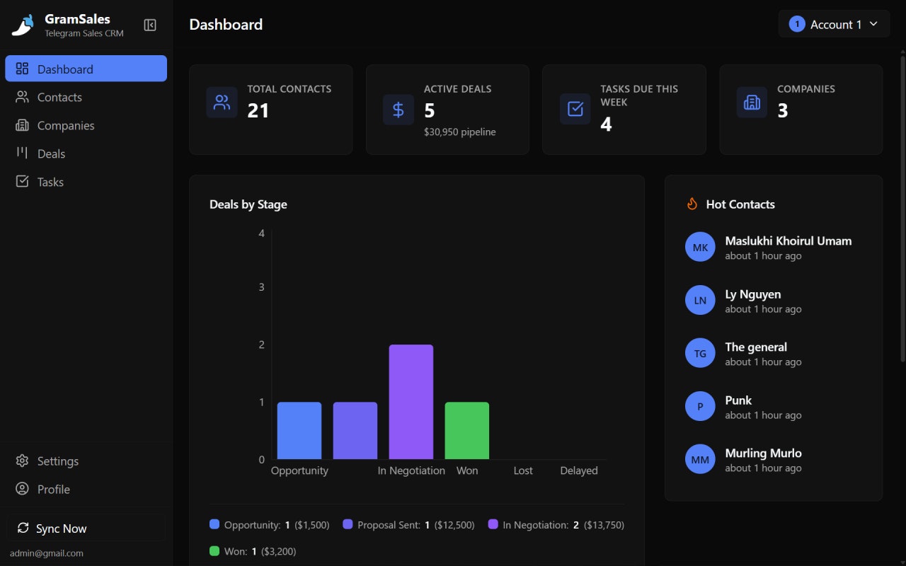 GramSales - Screenshot 2 showing product features and functionality