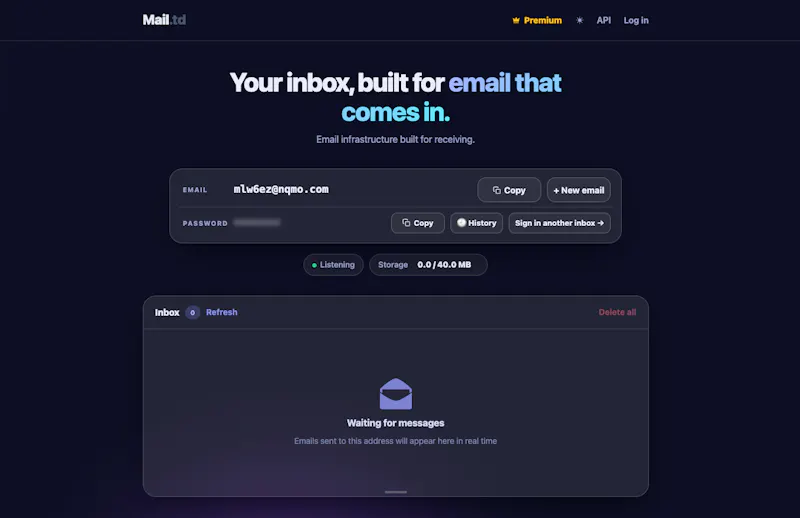 Mail.td screenshot 2