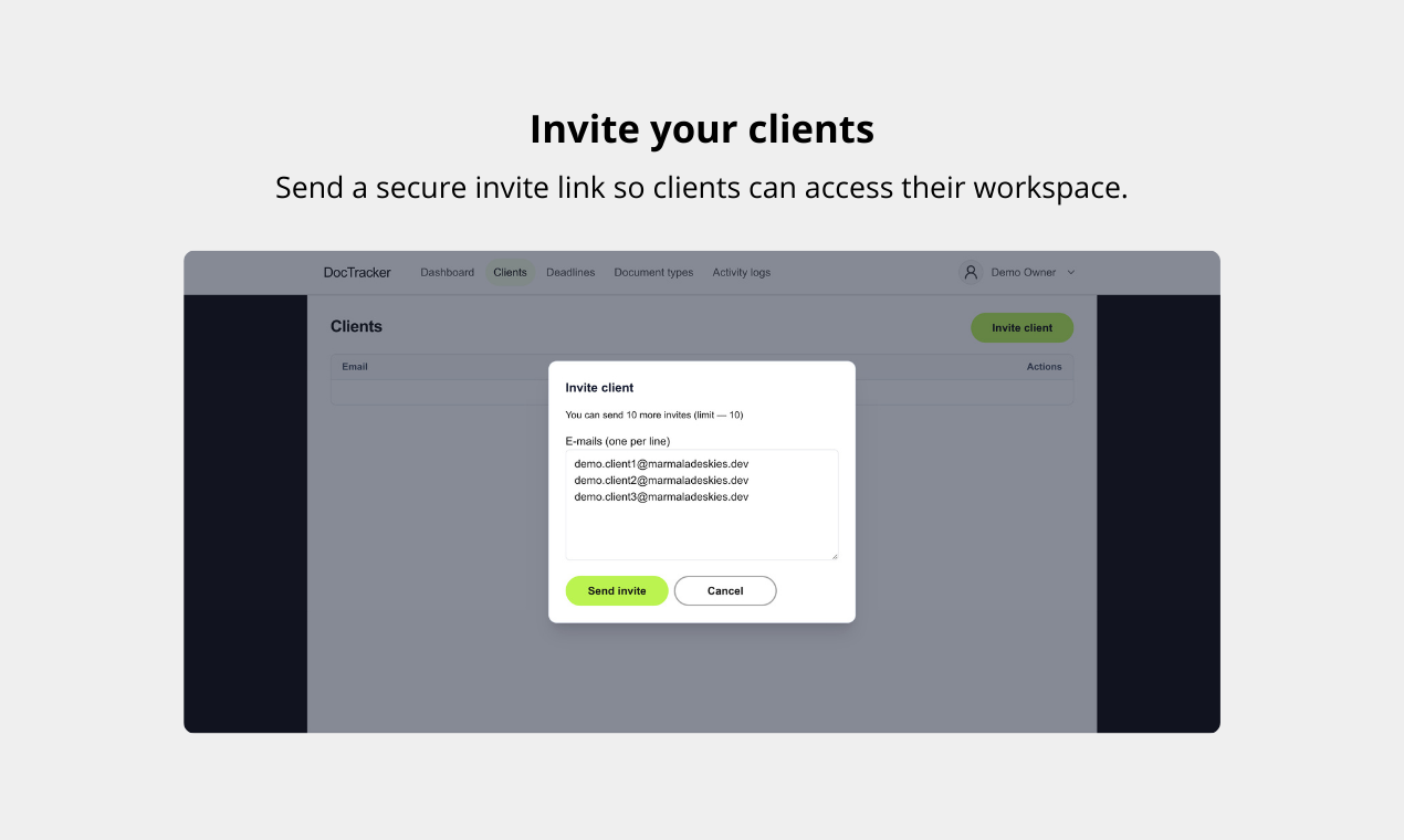 DocTracker - Screenshot 2 showing product features and functionality