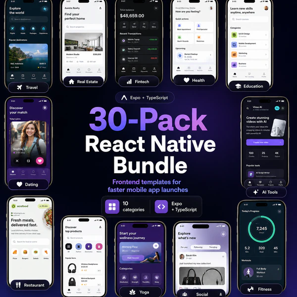 30 React Native UI Templates Bundle logo