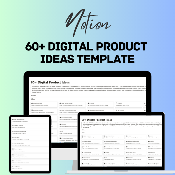 60+ Digital Product Ideas