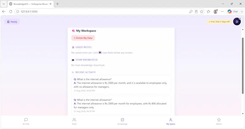 KnowledgeOS screenshot 1