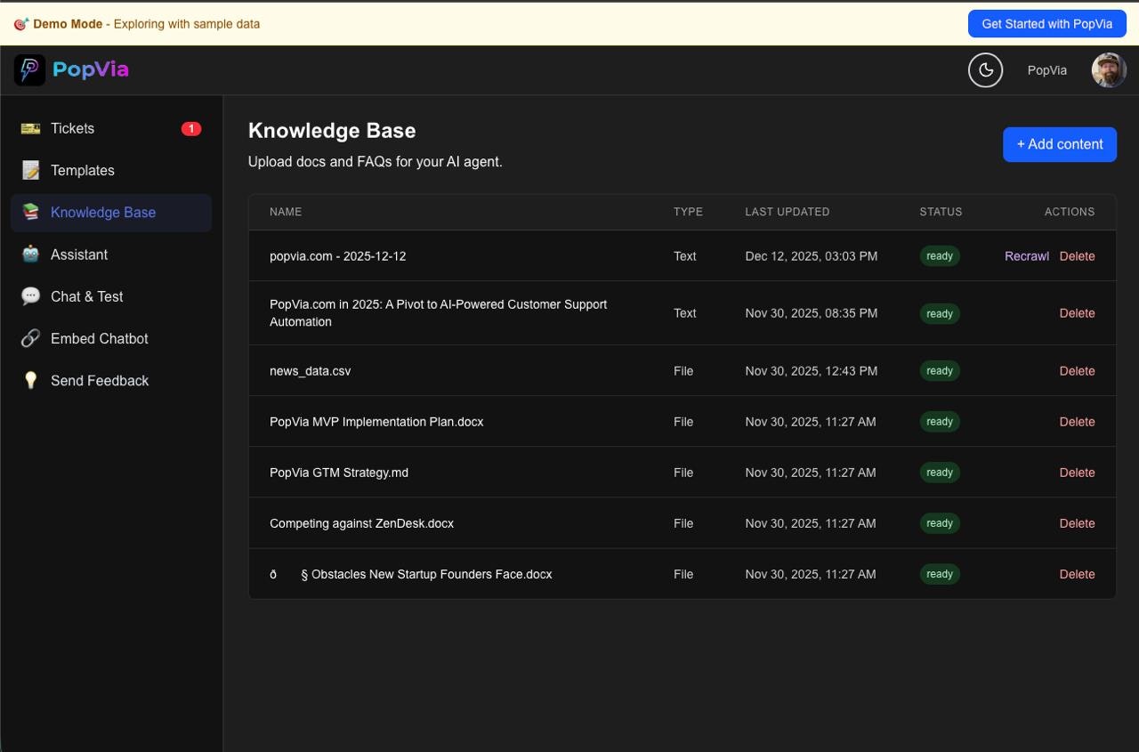 PopVia - Screenshot 2 showing product features and functionality
