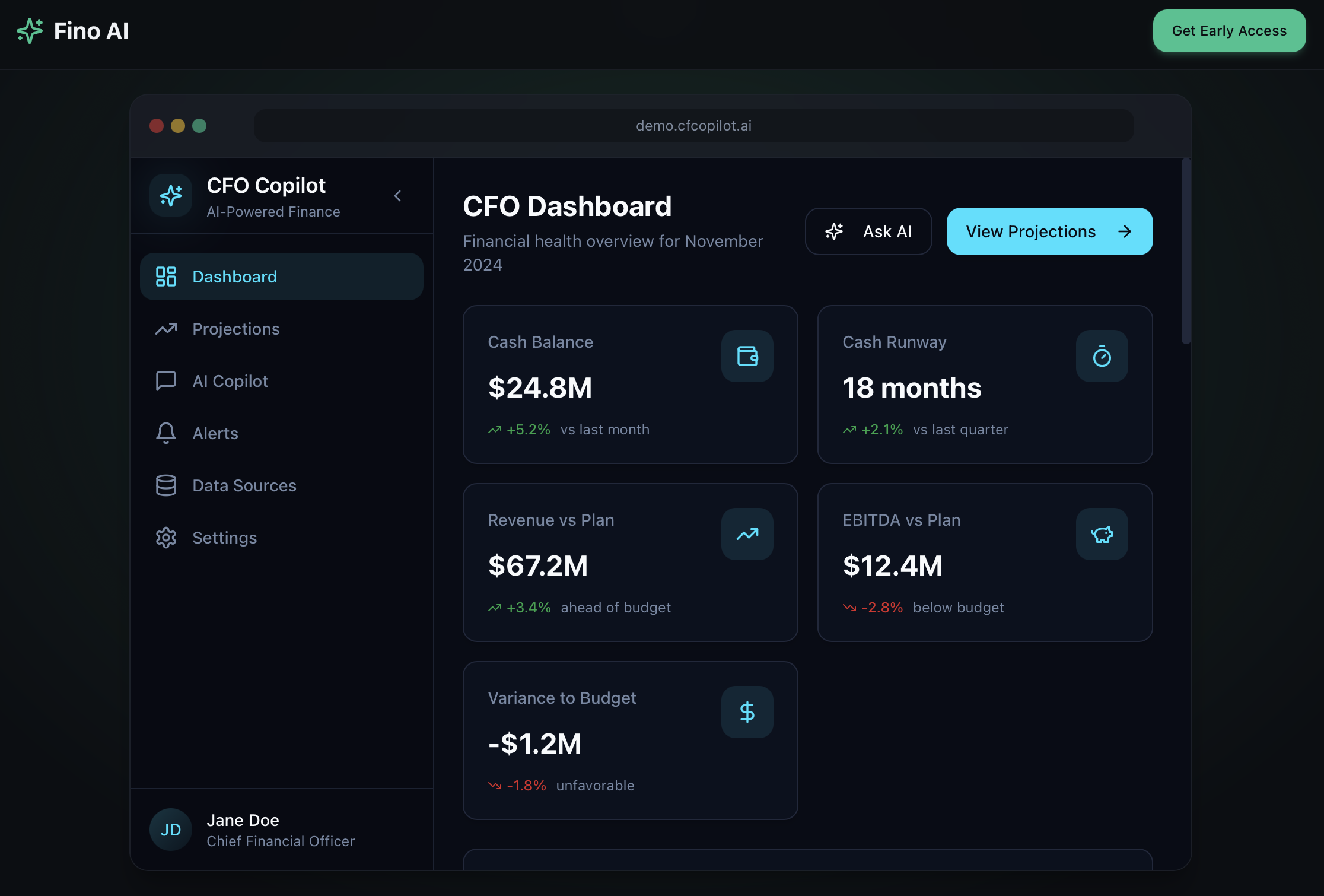Fino AI Early Access - Main product screenshot demonstrating key features and user interface