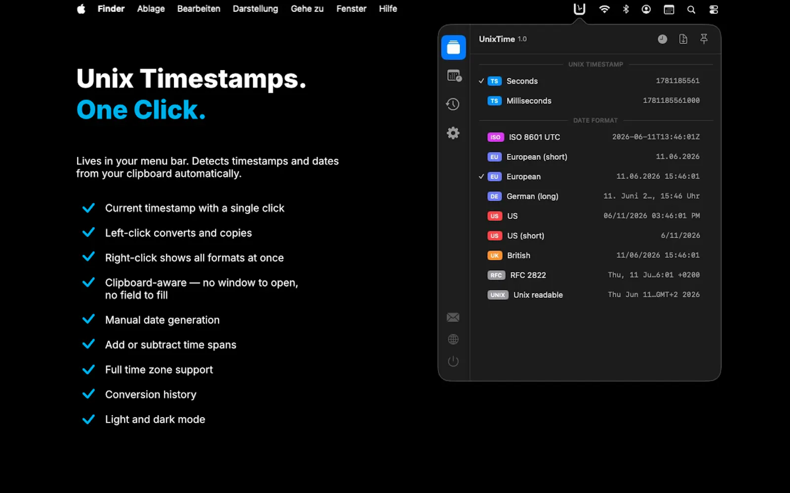 UnixTime screenshot 1