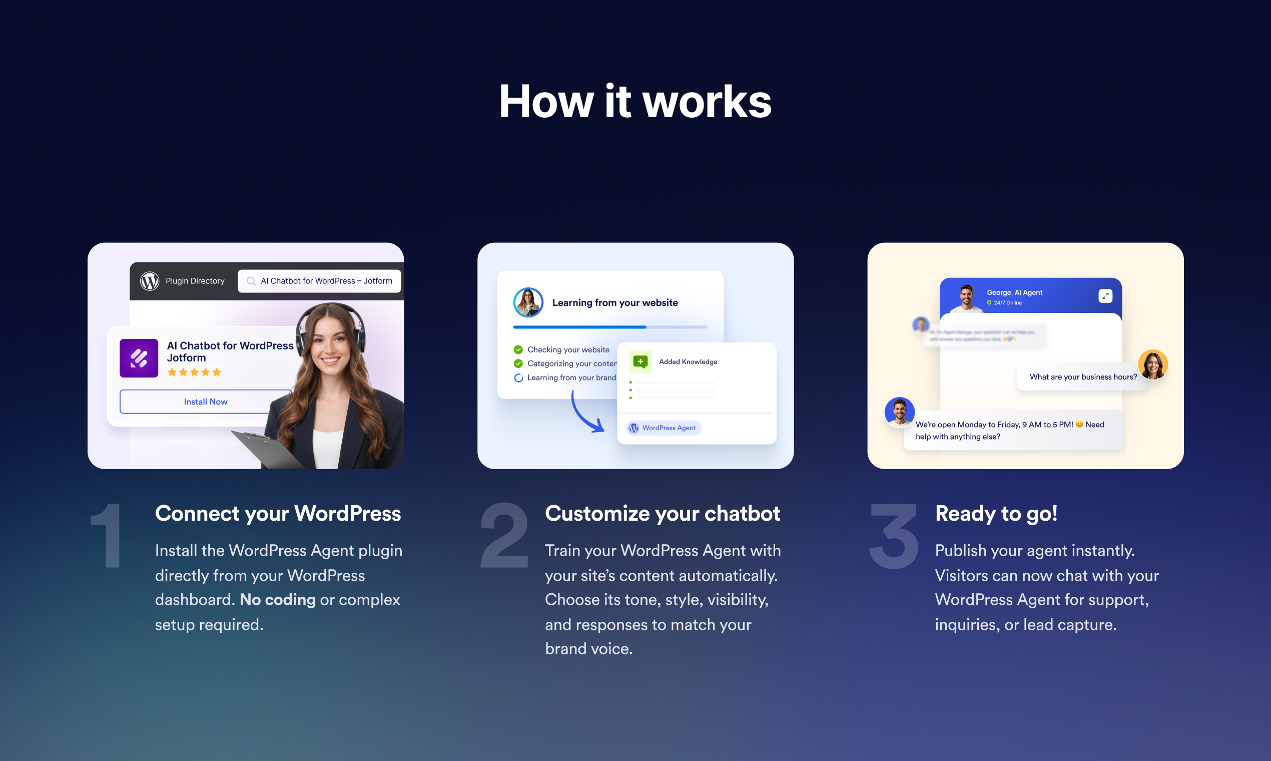 Média Agent Jotform WordPress - AI Chatbot pour chaque site WordPress 2