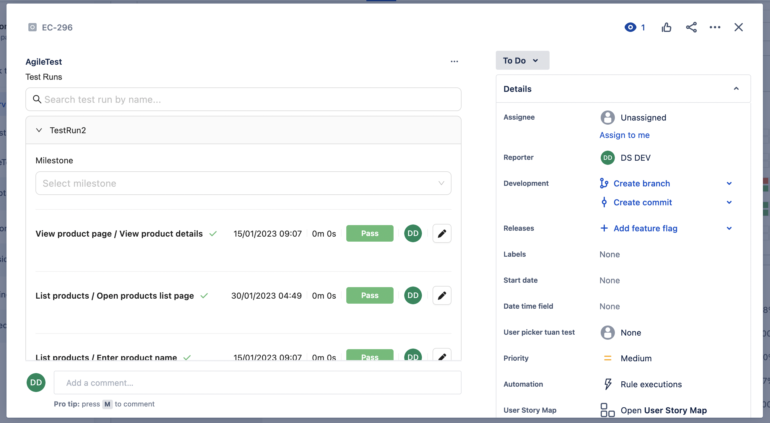Média Gestion des tests Agiletest pour Jira 4