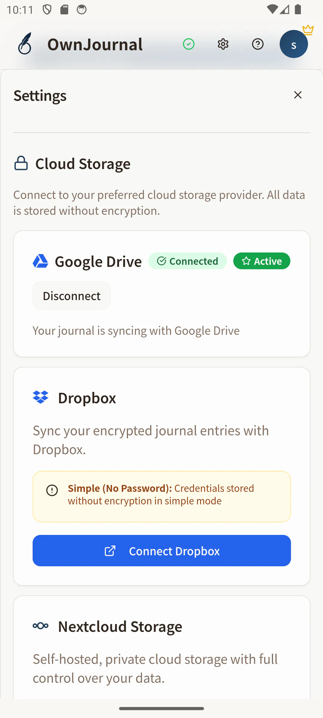OwnJournal screenshot