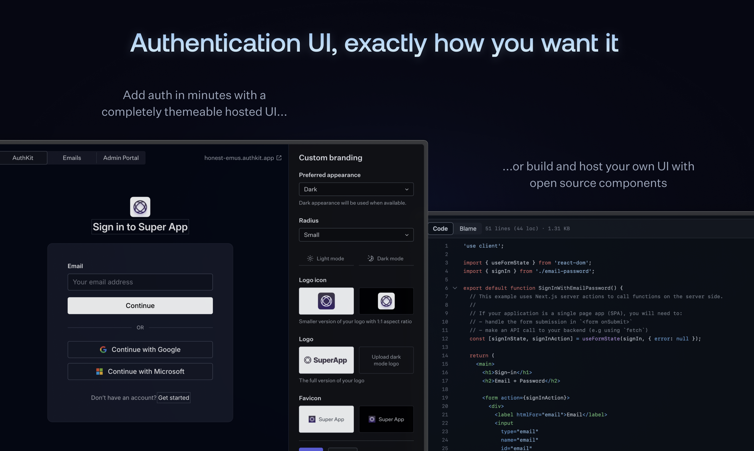 Authkit от Workos - Лучшая в мире ящик для входа в систему, работающий от RADOS RADIX. медиа 3
