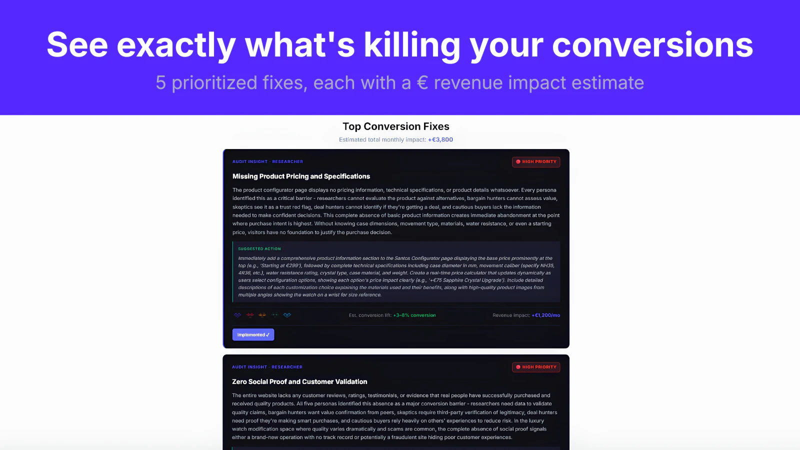 Uservisor — Shopify Revenue Leak Finder screenshot 4