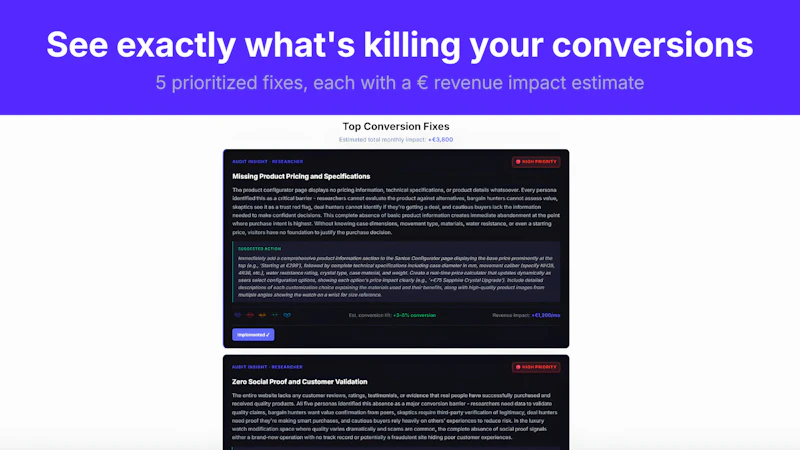 Uservisor — Shopify Revenue Leak Finder screenshot 4