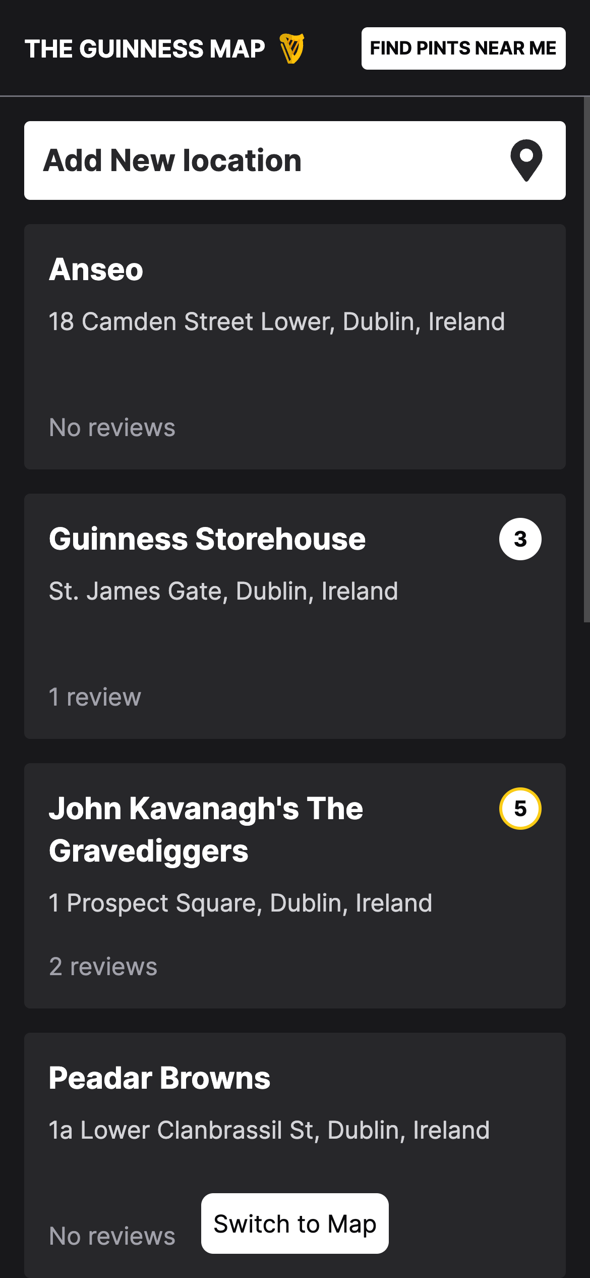 La mappa della Guinness - Trova le migliori (e peggiore) pinte di Guinness in tutto il mondo media 3