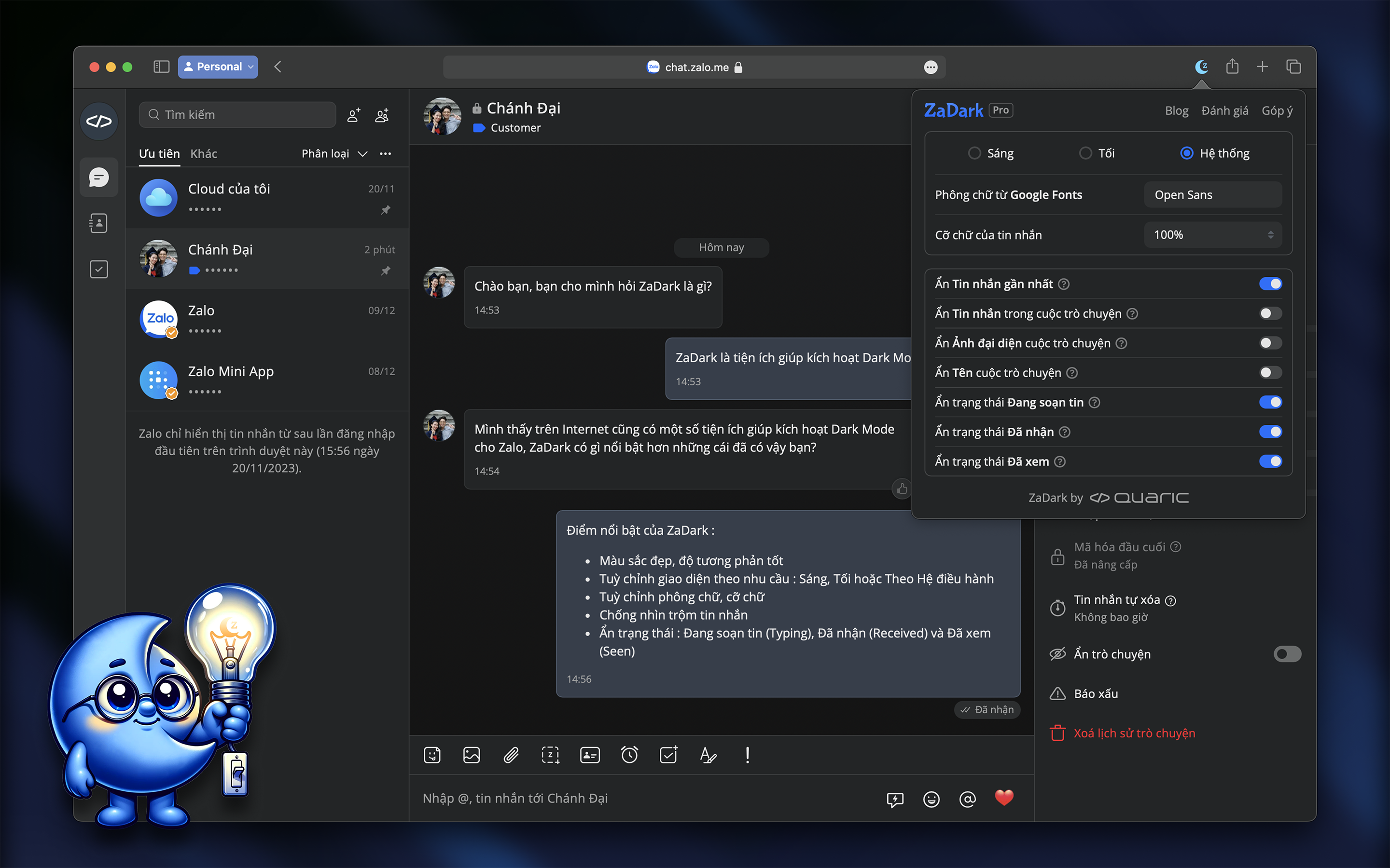Zadark - Zalo Dark Mode media 3