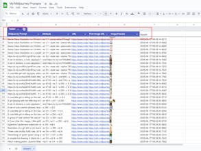 Midjourney to Google Sheets gallery image