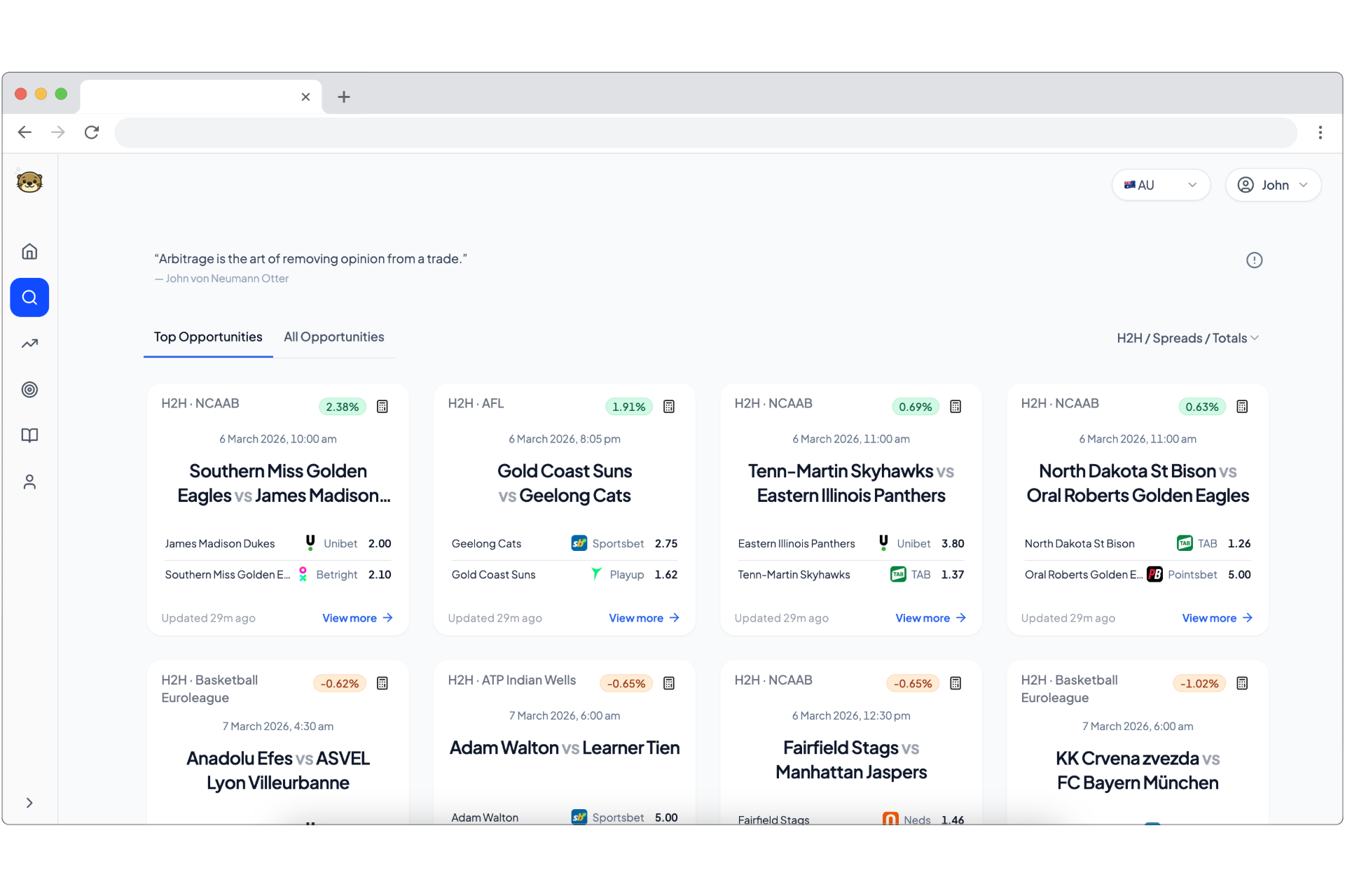 OddsOtter - Screenshot 3 showing product features and functionality