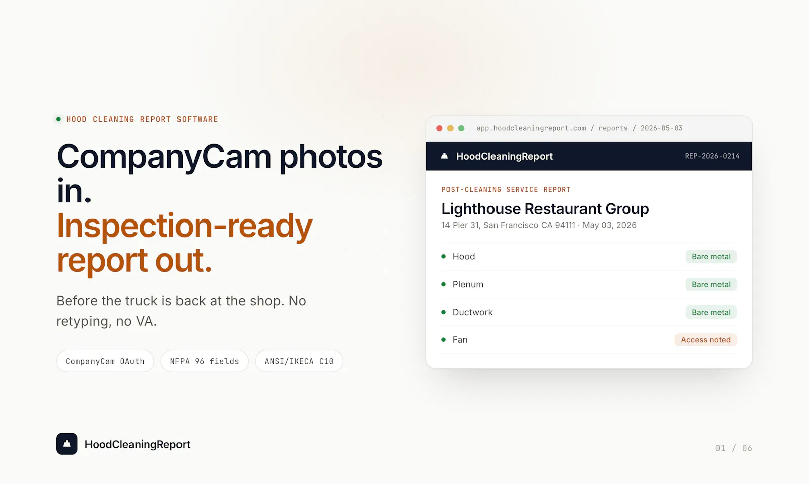 HoodCleaningReport screenshot 3