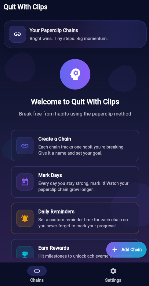 Quit With Clips - Main product screenshot demonstrating key features and user interface