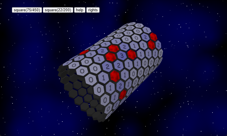 hexmap-minesweeper on a cylinder