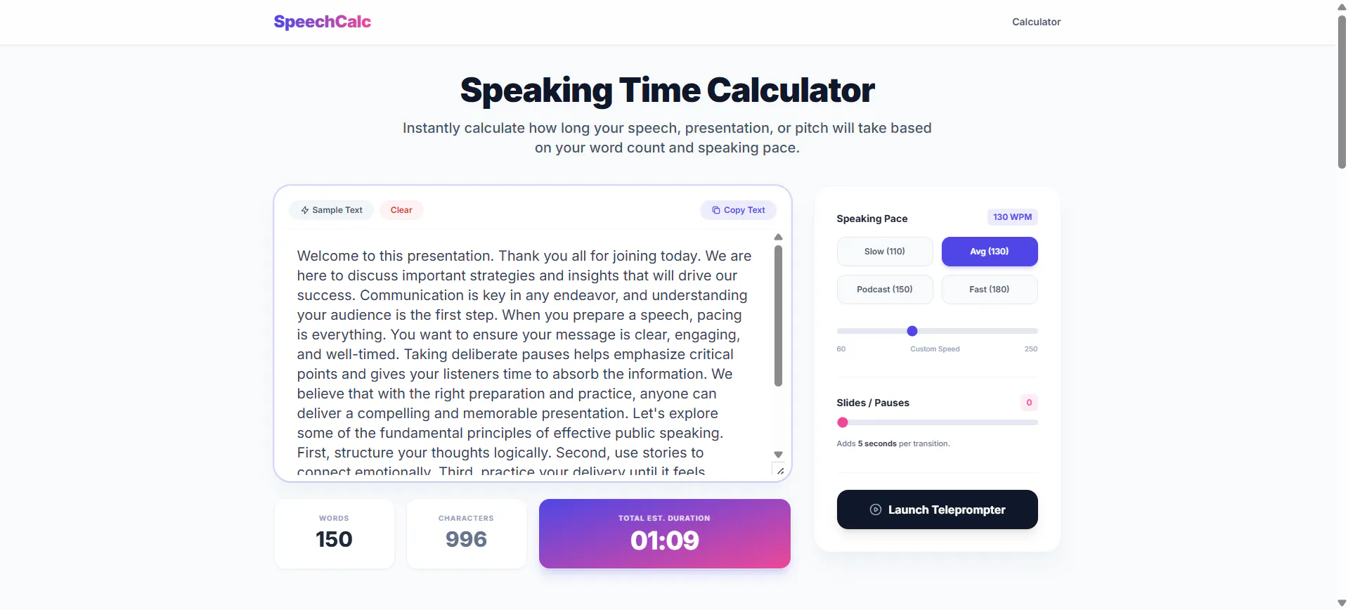 Speaking Time Calculator gallery image