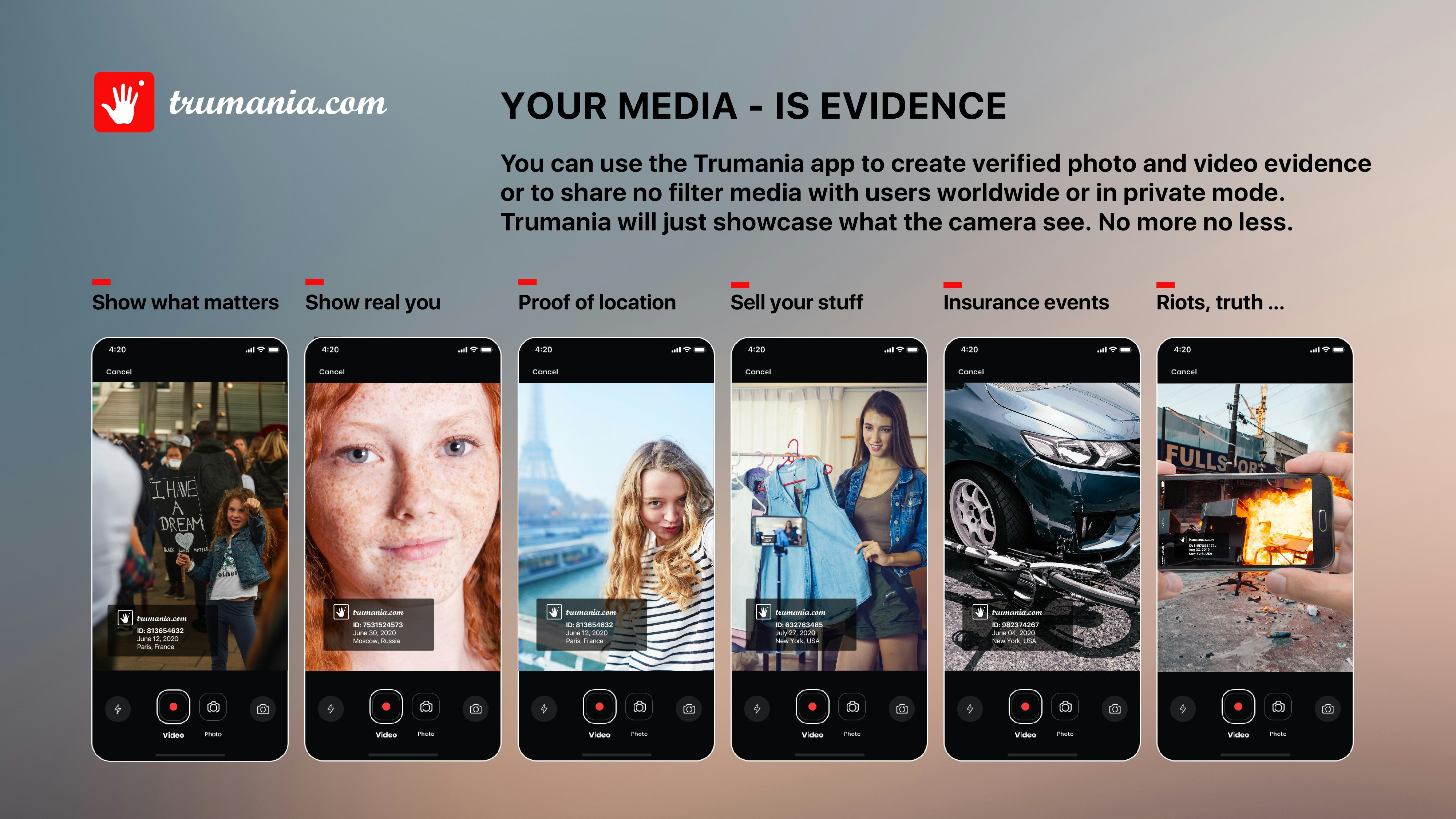 Trumania: Evidence Cam for photos/videos gallery image