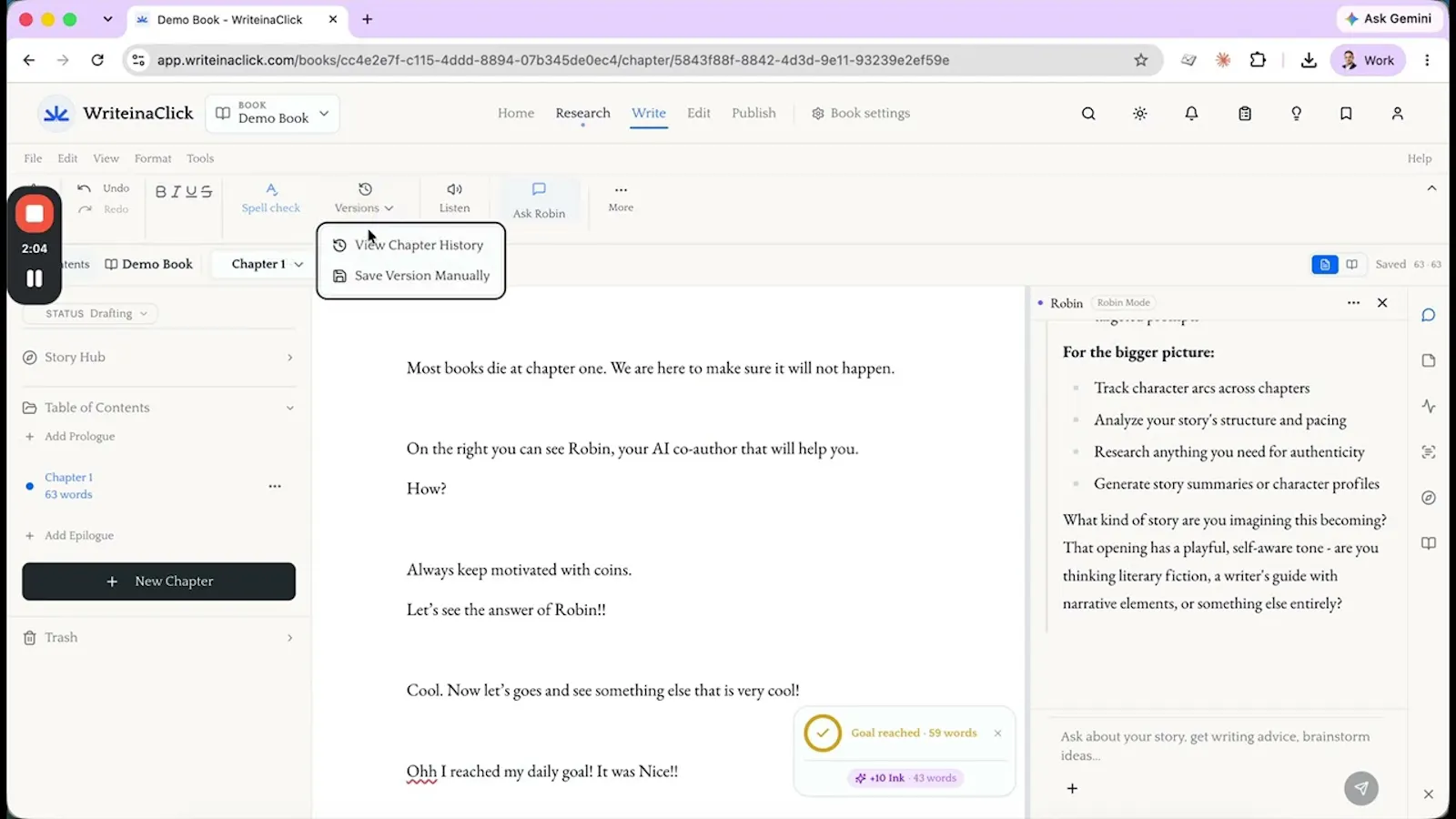 WriteinaClick screenshot 1 (video preview)