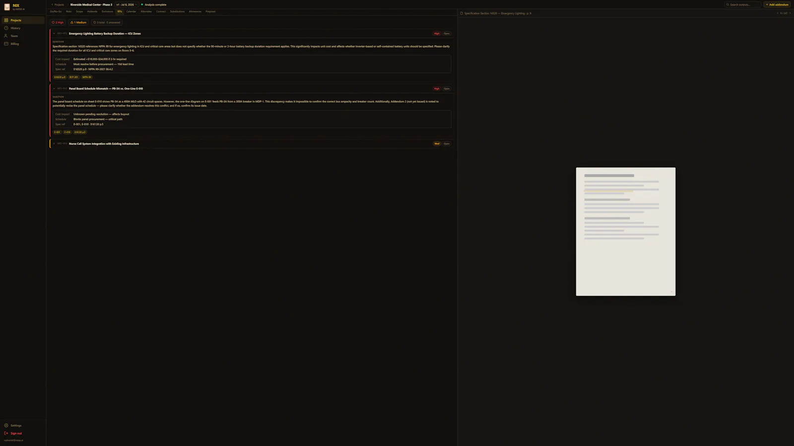 NIX, Bid Intelligence for Subcontractors screenshot 2