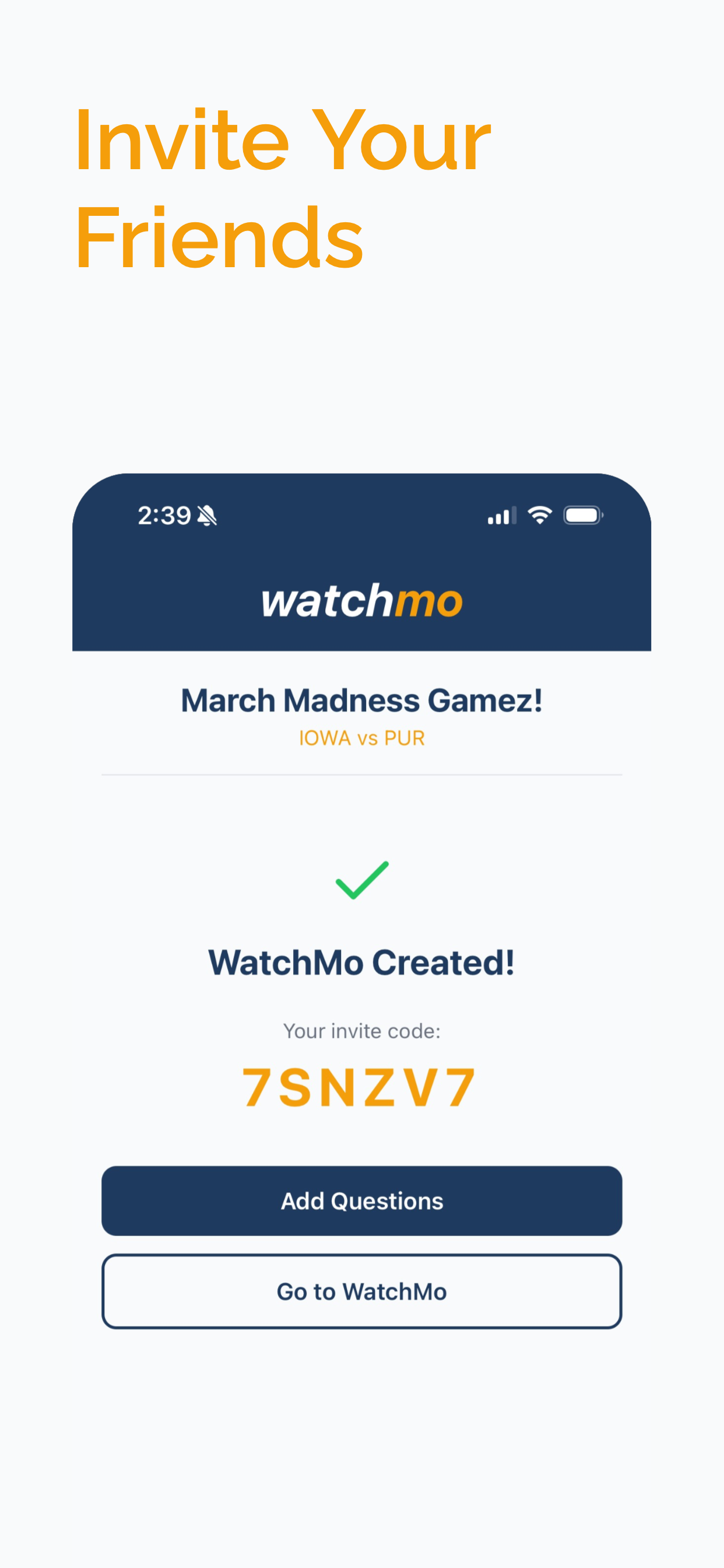 WatchMo Sports App - Screenshot 4 showing product features and functionality