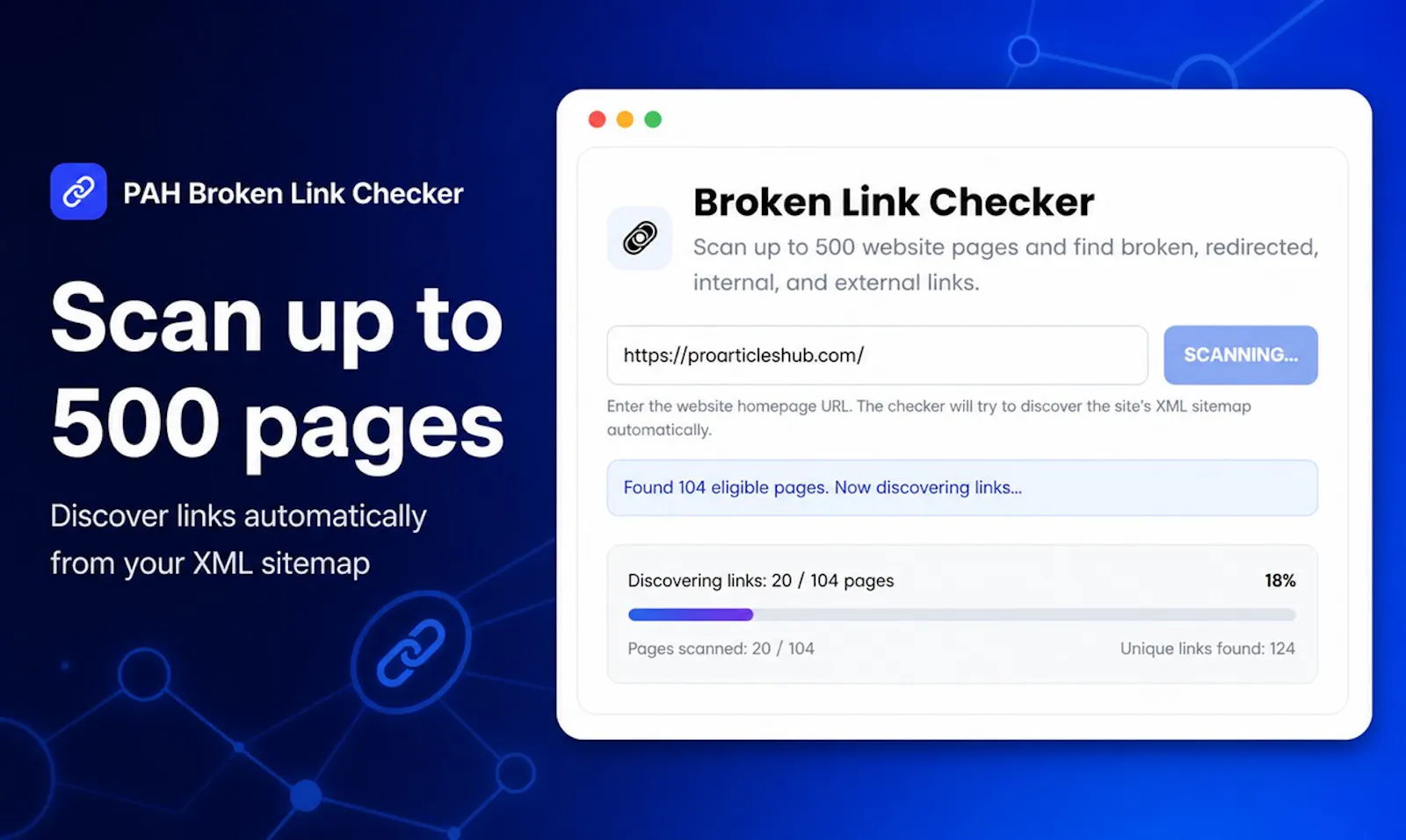 PAH Broken Link Checker screenshot 1
