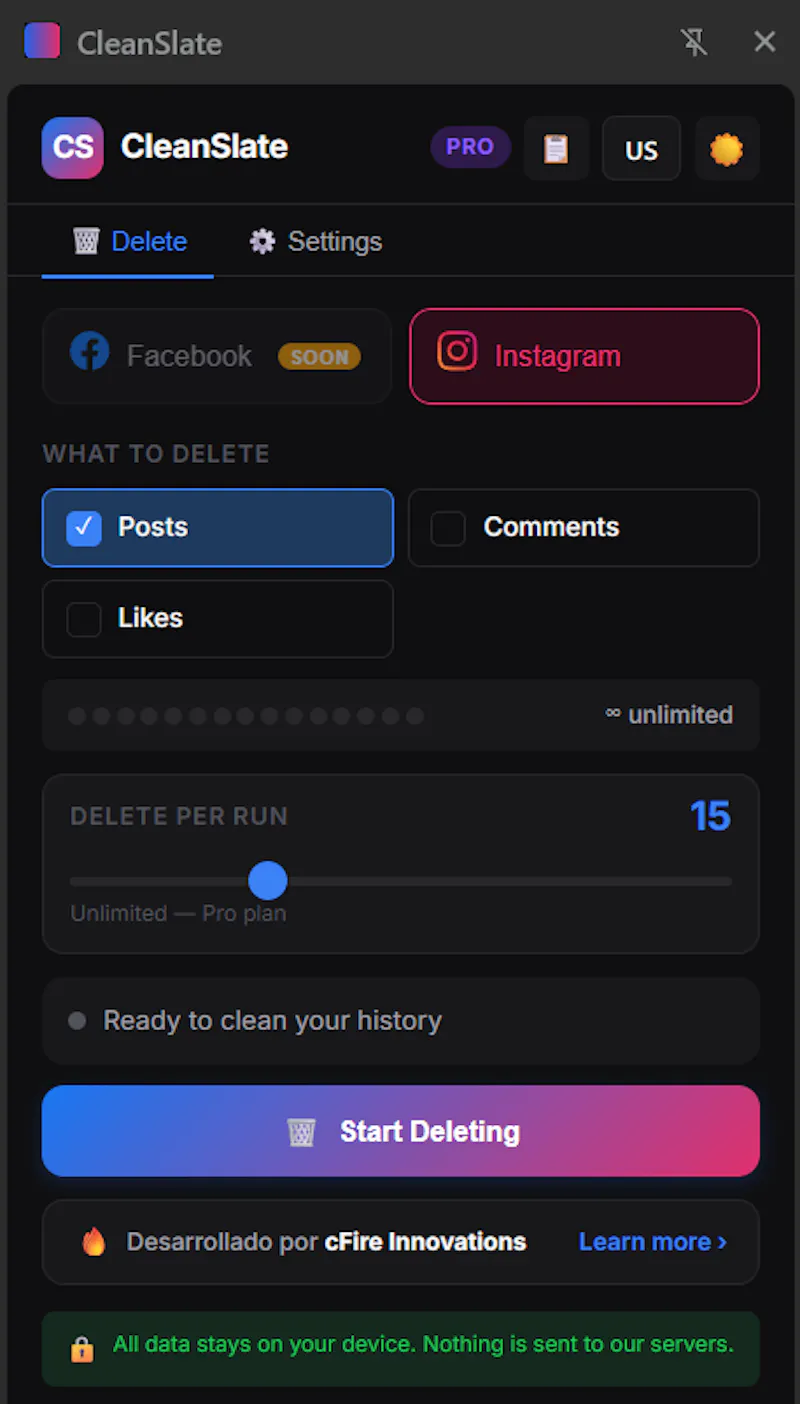 CleanSlate Bulk Delete Instagram history screenshot 3