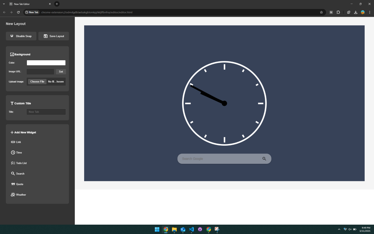 Média Onglet Tailor - Personnalisez votre nouvelle page d'onglet avec des widgets, des outils et plus encore 4
