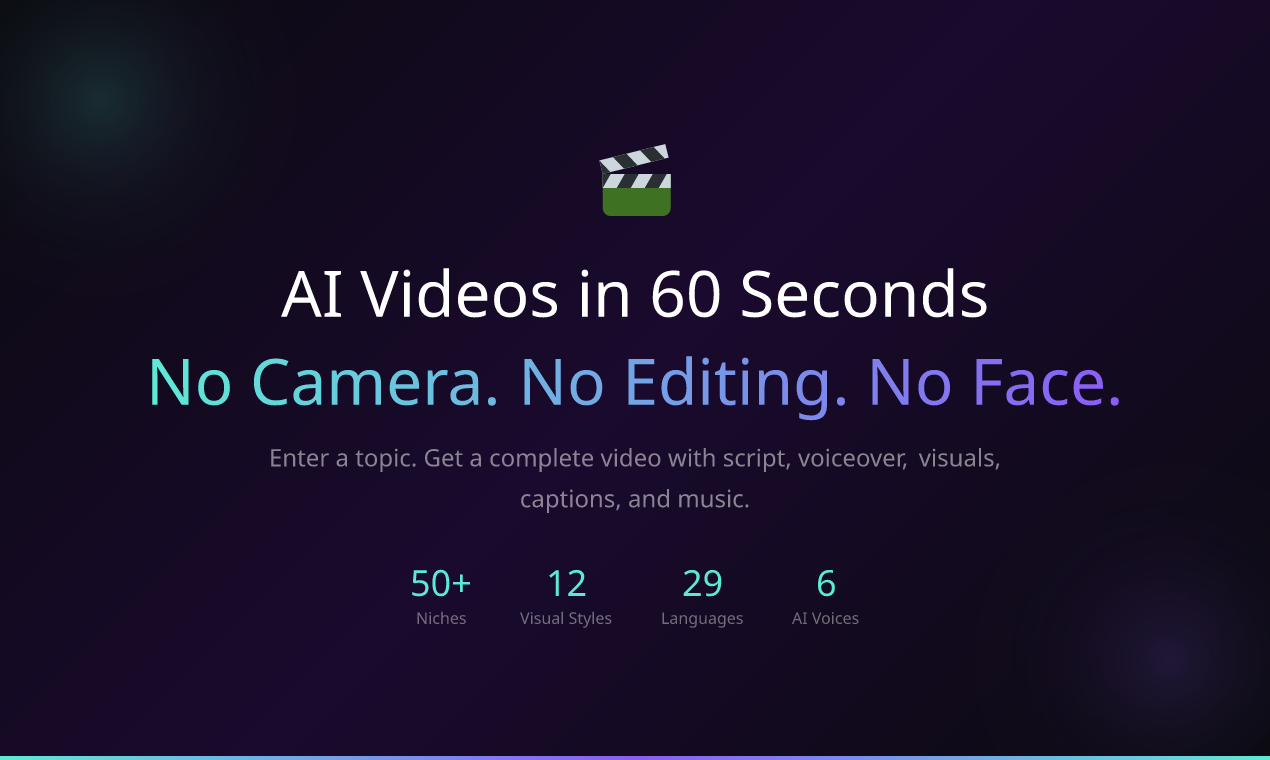 ReelForgeAI - Main product screenshot demonstrating key features and user interface