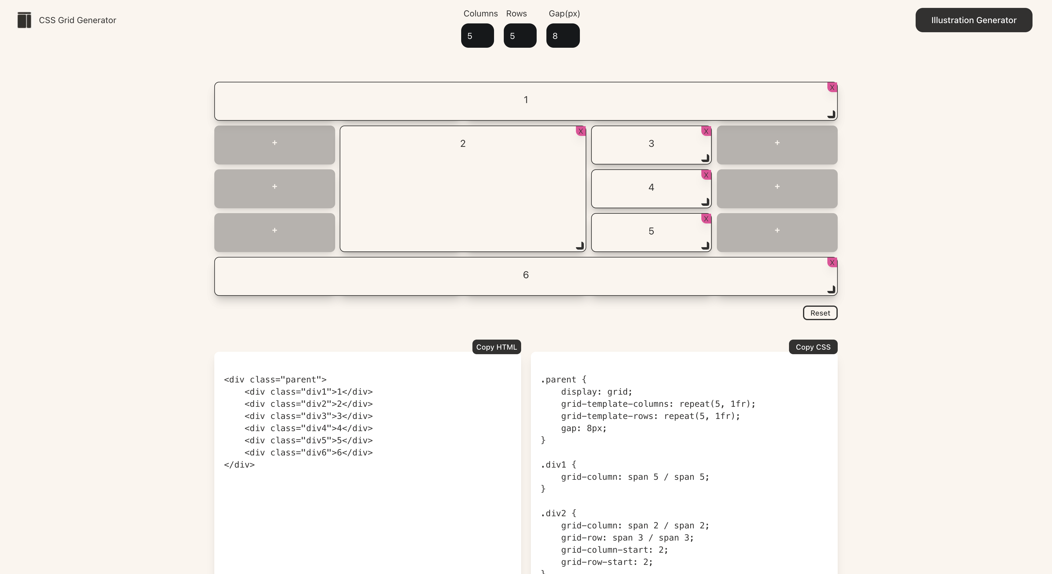 CSS Grid Generator media 2