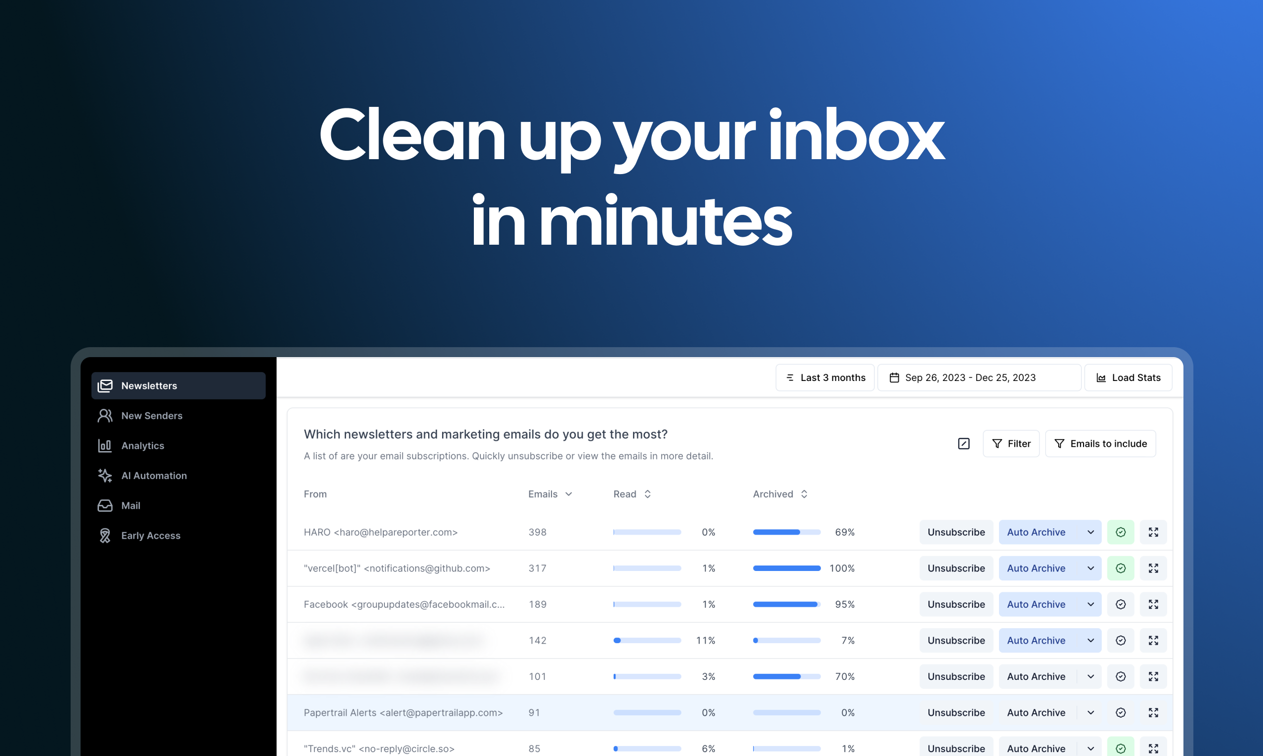 startuptile Inbox Zero-Clean up your inbox in minutes. Open source.