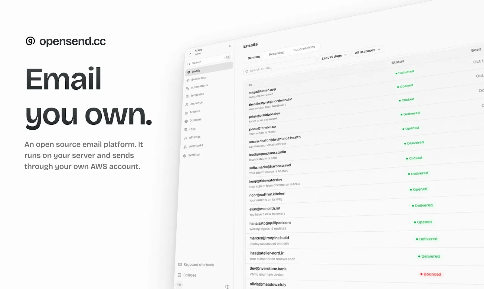 opensend.cc screenshot 2
