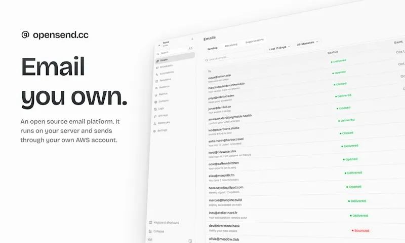 opensend.cc screenshot 2