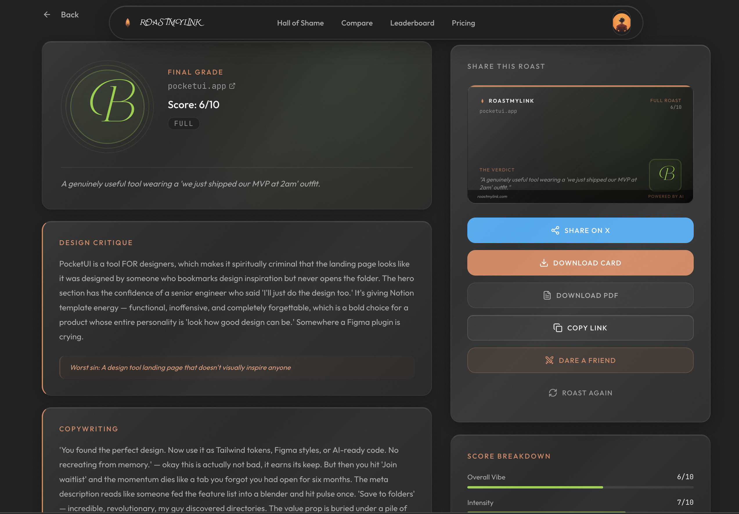 RoastMyLink gallery image