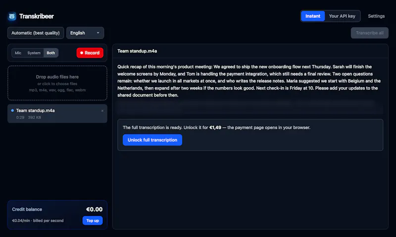 Transkribeer 2.0 screenshot 1