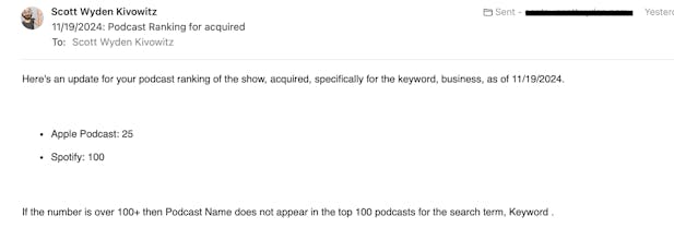 Podcast Rank Report gallery image