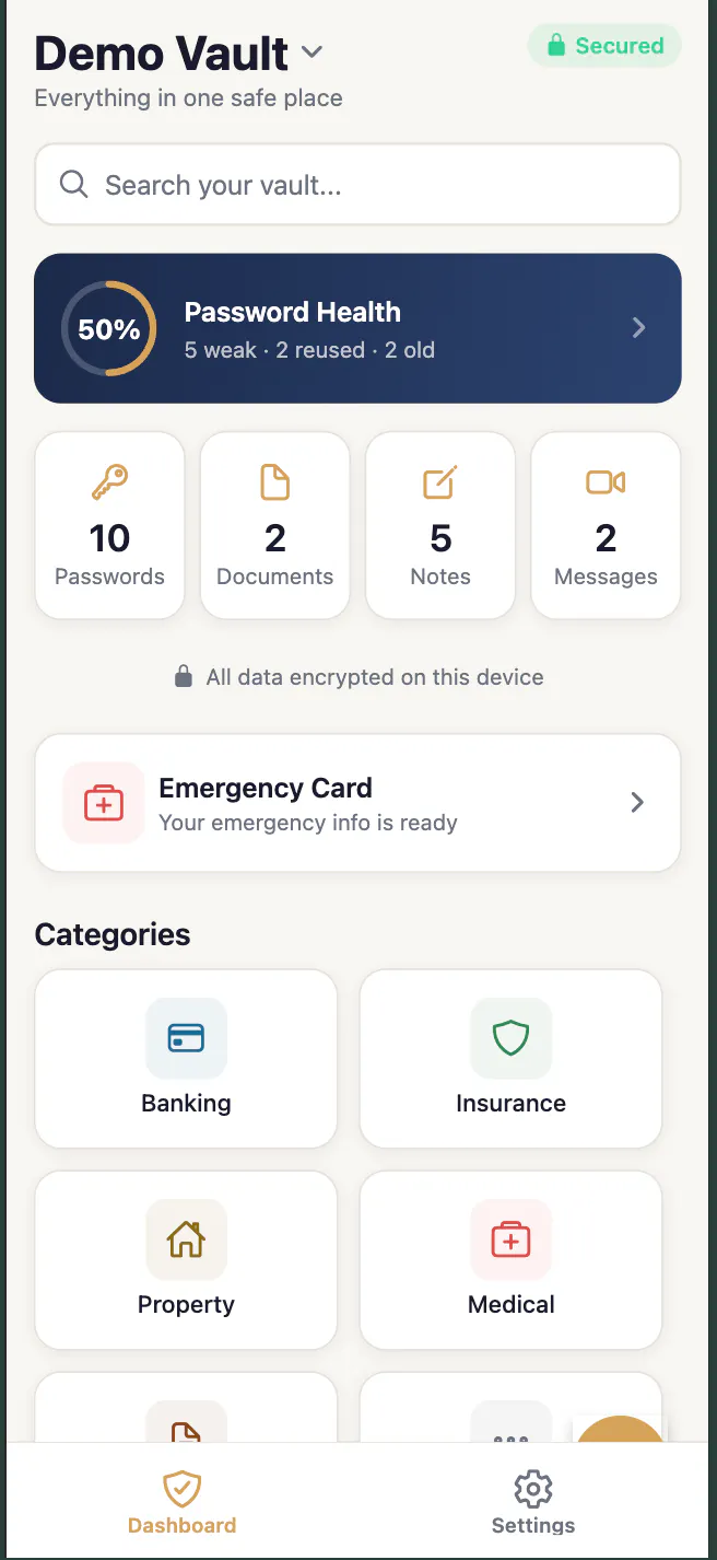 SecureKeep · Family Password Vault gallery image