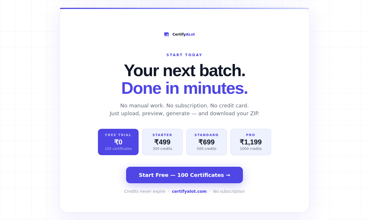 CertifyALot: Bulk Certificate Generator gallery image
