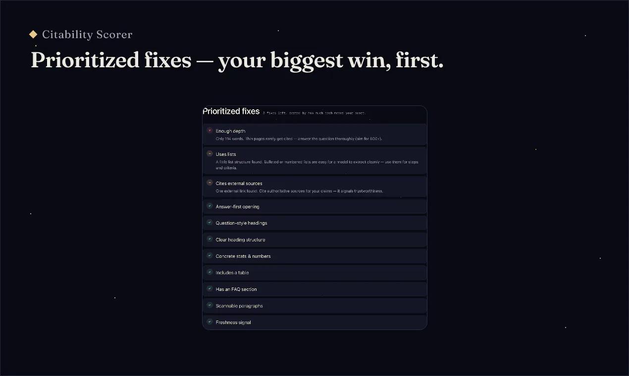 Citability Scorer screenshot 2