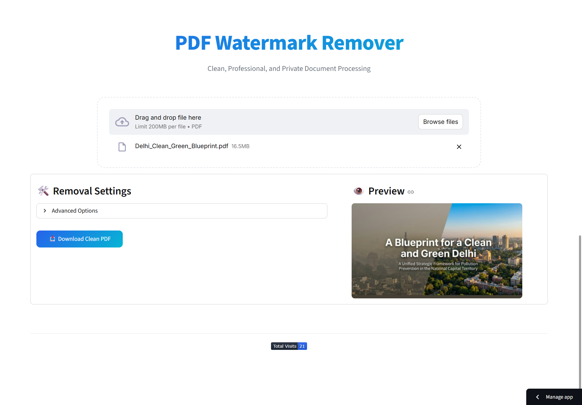 PDF Watermark Remover - Screenshot 3 showing product features and functionality