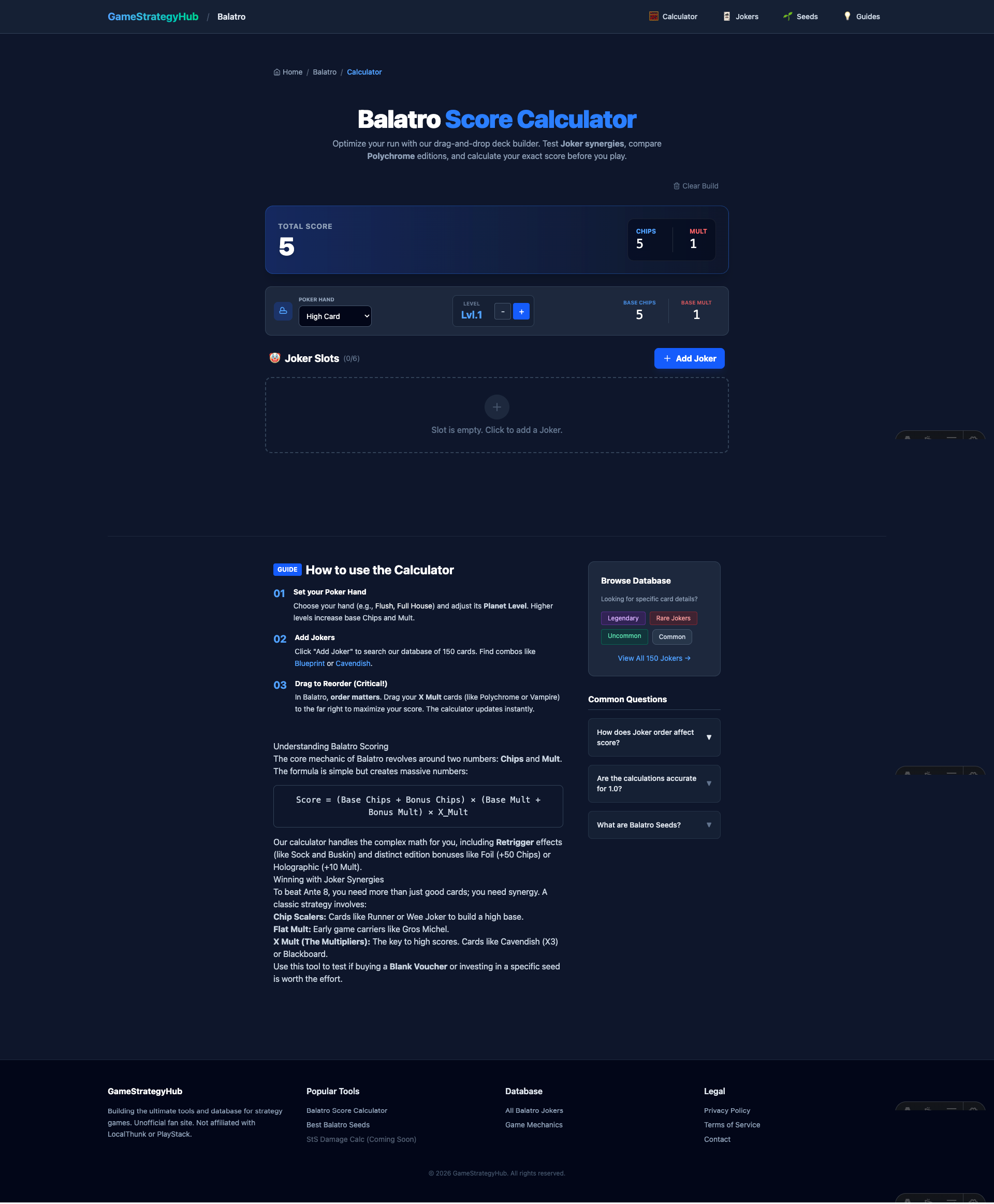 Balatro Calculator - Screenshot 3 showing product features and functionality