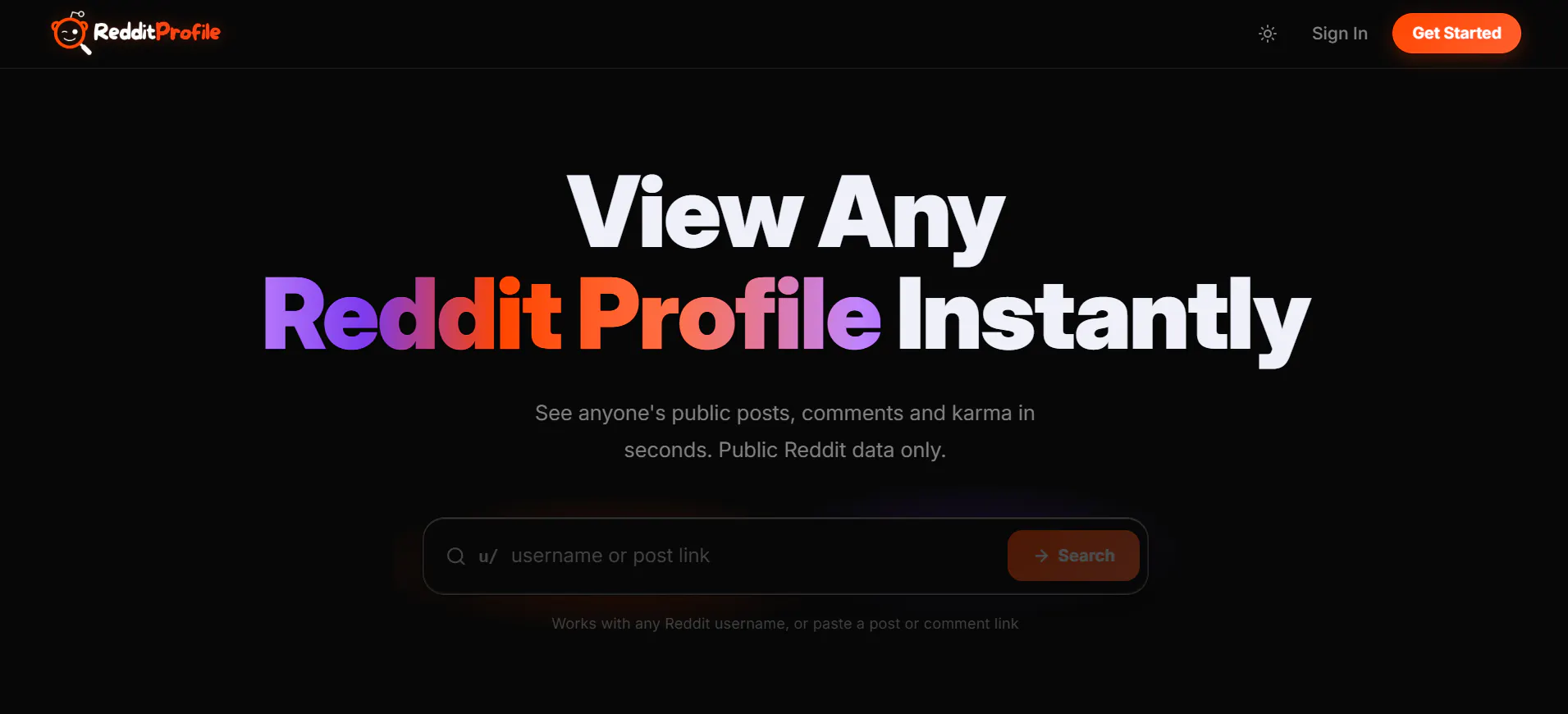 View Any Reddit Profile Instantly