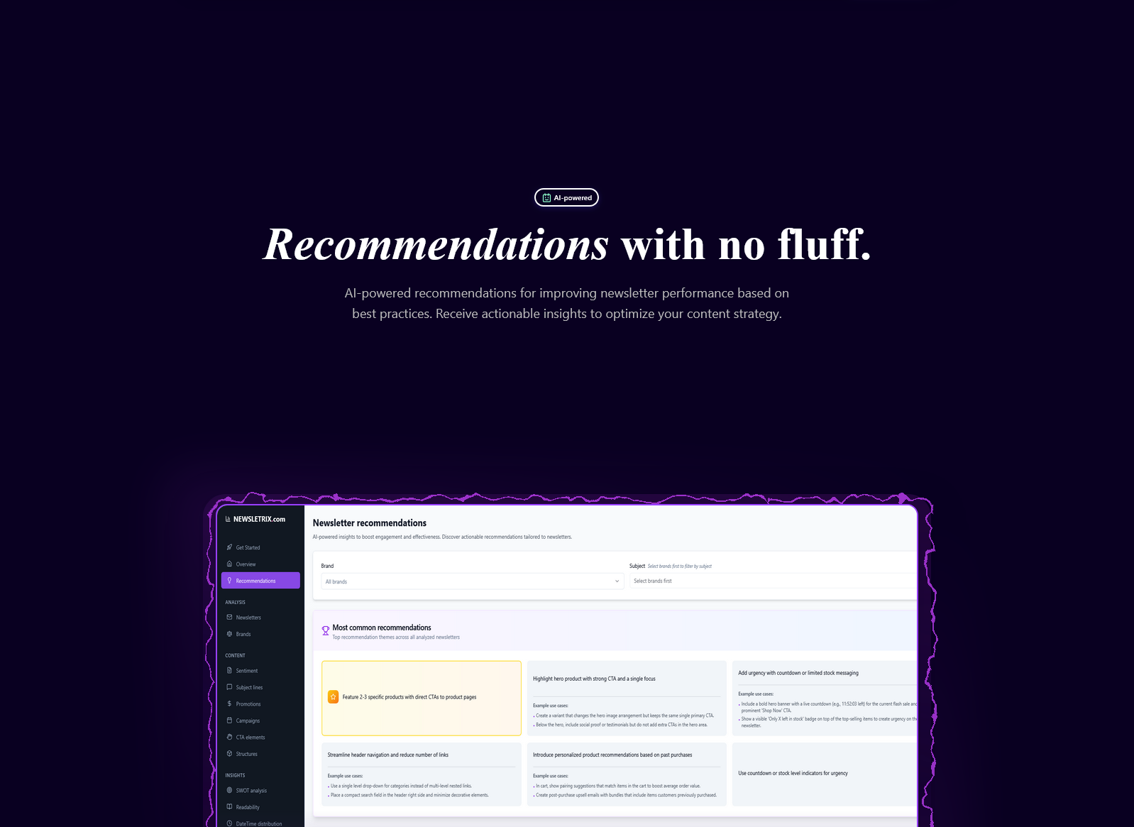 Newsletrix - Screenshot 3 showing product features and functionality
