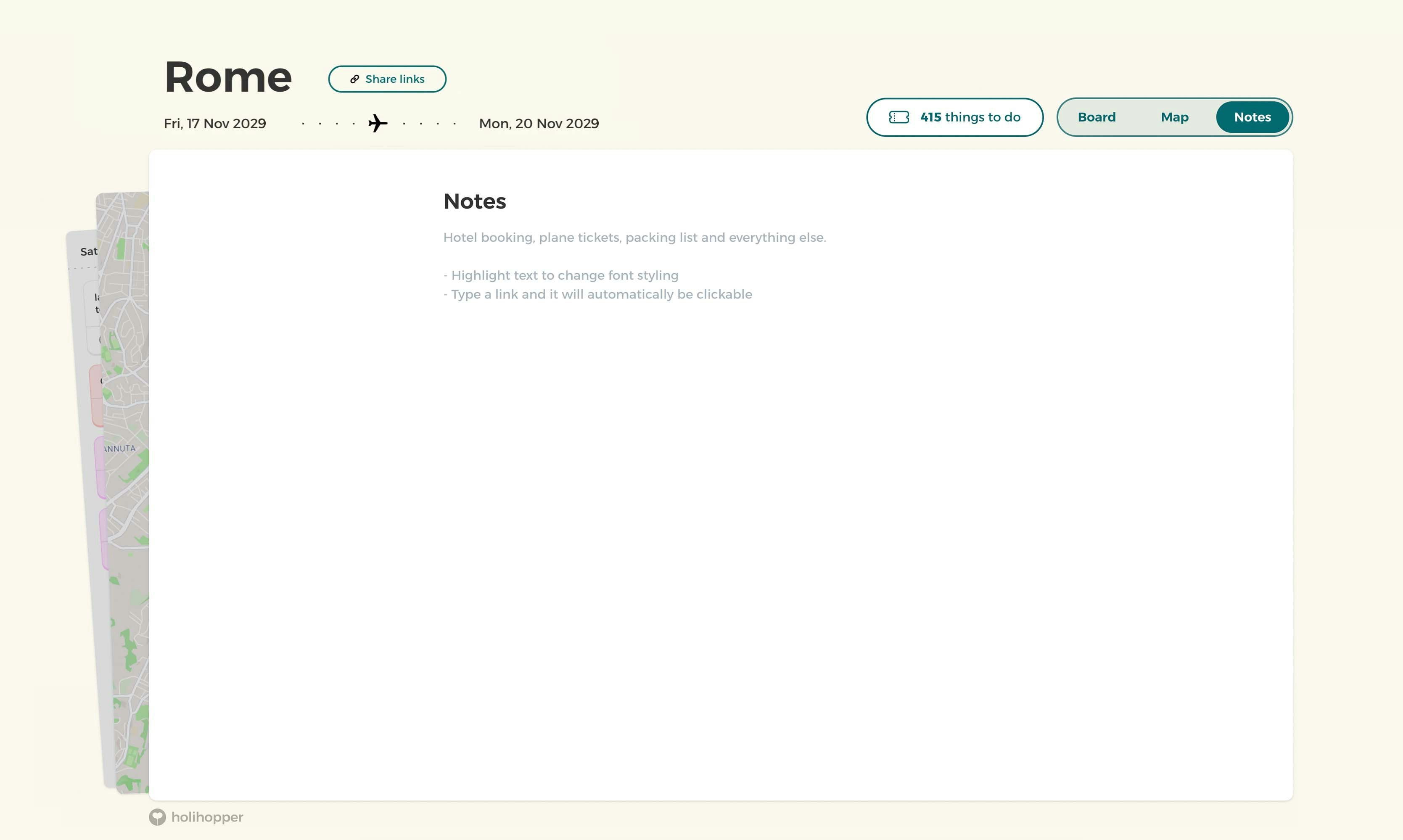 Holihopper - Pianificazione del viaggio in stile Kanban collaborativo media 3