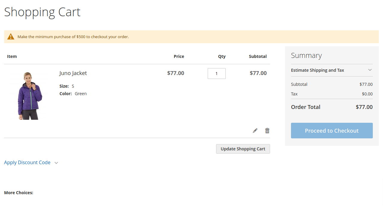 Magento 2 минимальный заказа - Минимальная сумма заказа Magento 2 для группы клиентов медиа 1