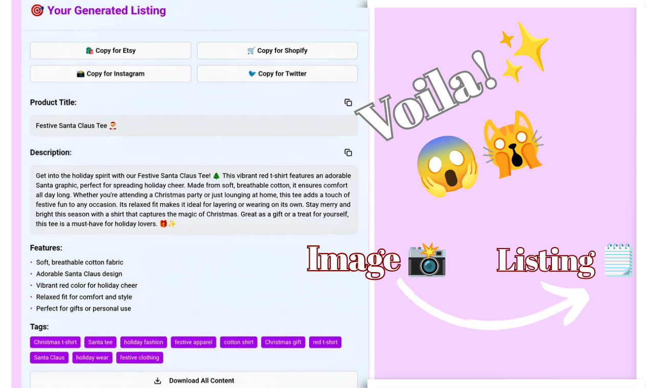 Lister's Wish (AI , image to listing) - Screenshot 4 preview